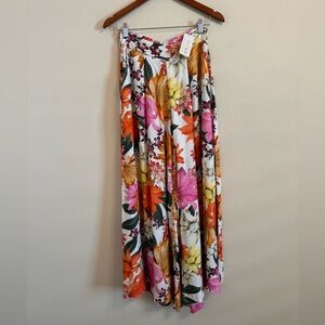J&B Jeans&Blouses Flora Print Wide Leg Pants Holiday Beach Vacation Small